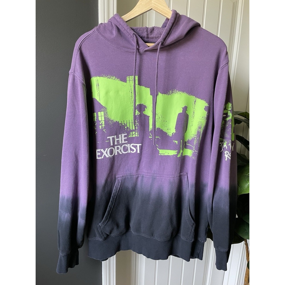 The Exorcist Movie Graphic Pullover Hoodie Purple Size Large 42/44